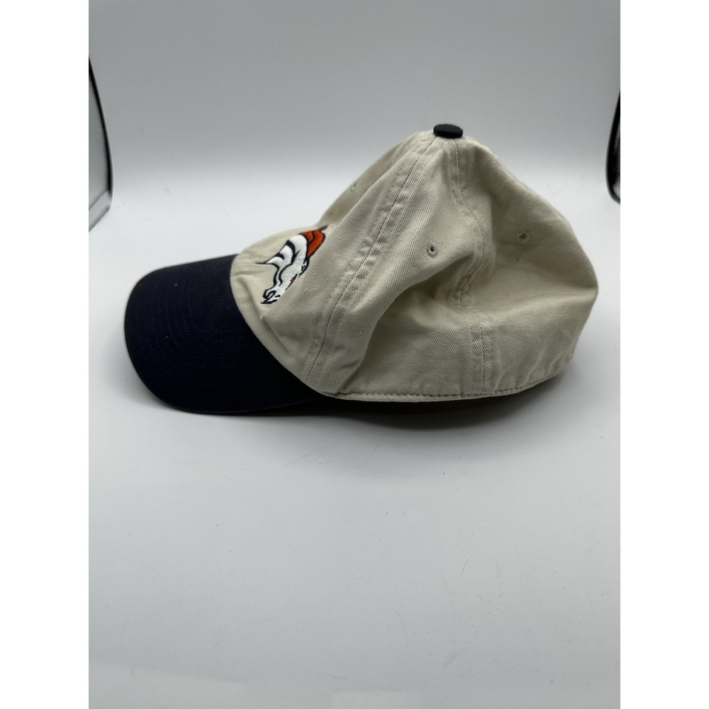 VTG 90s Twins Enterprise NFL Official Denver Broncos Hat Snapback Cap Beige Navy - Picture 11 of 14